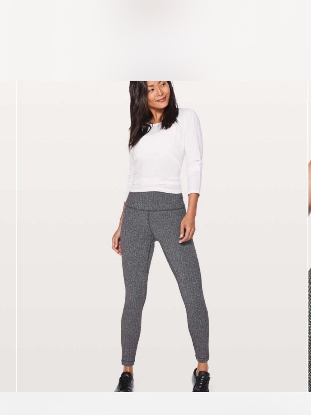 Lululemon Wunder Under High-Rise Textured Herringbone Gray Leggings